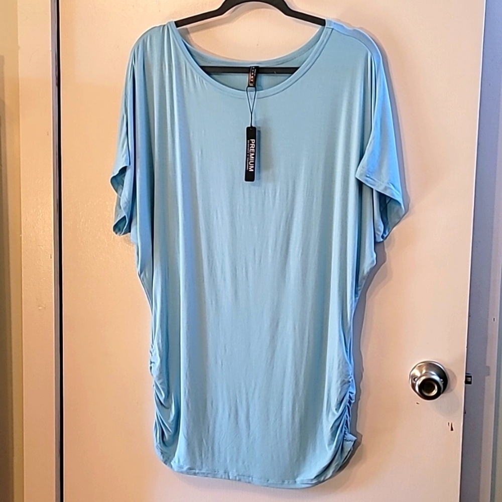 Made by Johnny Blue Modal Scoop Neck Shirt - XXL - NWT
